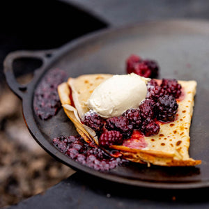 Solidteknics Crepe Pan | fruit and crepes over fire