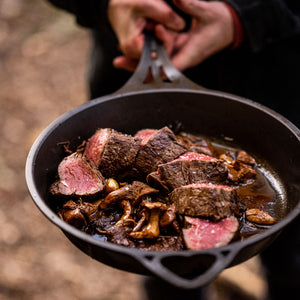 Solidteknics | Cooking over fire Beef Fillet Steak and Chanterelles